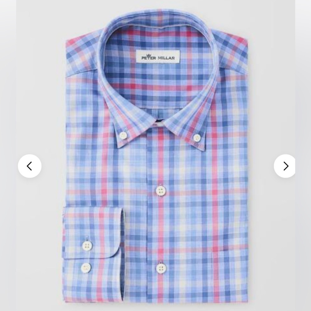 Peter Millar Multi-Gingham Plaid Button Down Shir… - image 1